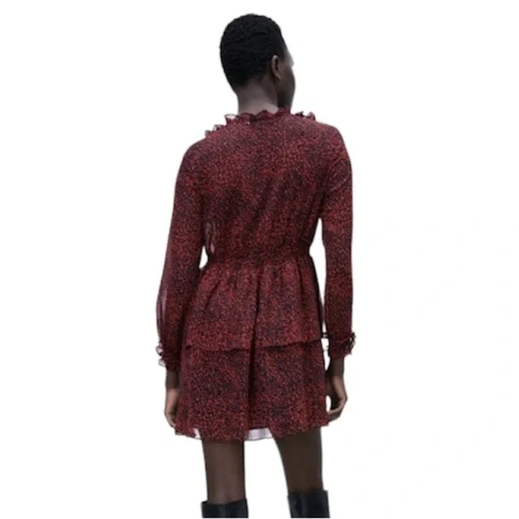 ZARA Animal Print Dress Small - Picture 5 of 8